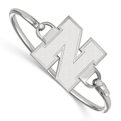 Sterlingsilber Rhodiniert Logoart University Of Nebraska Groß Armreif