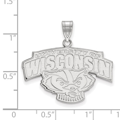Sterlingsilber Rhodiniert Logoart University Of Wisconsin Groß Anhänger