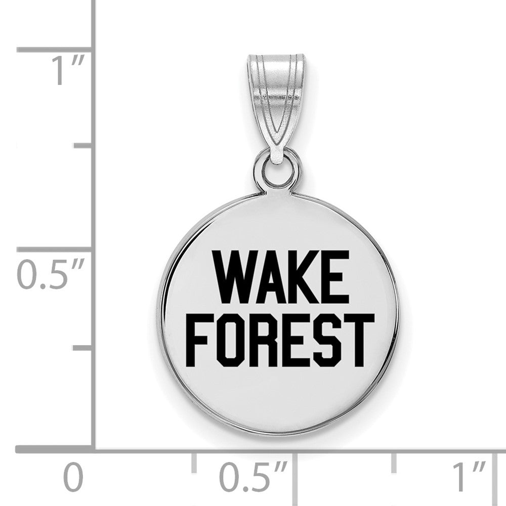 Sterlingsilber Rhodiniert Logoart Wake Forest University W F Deacon Mittel Emailliert Plättchen Anhänger