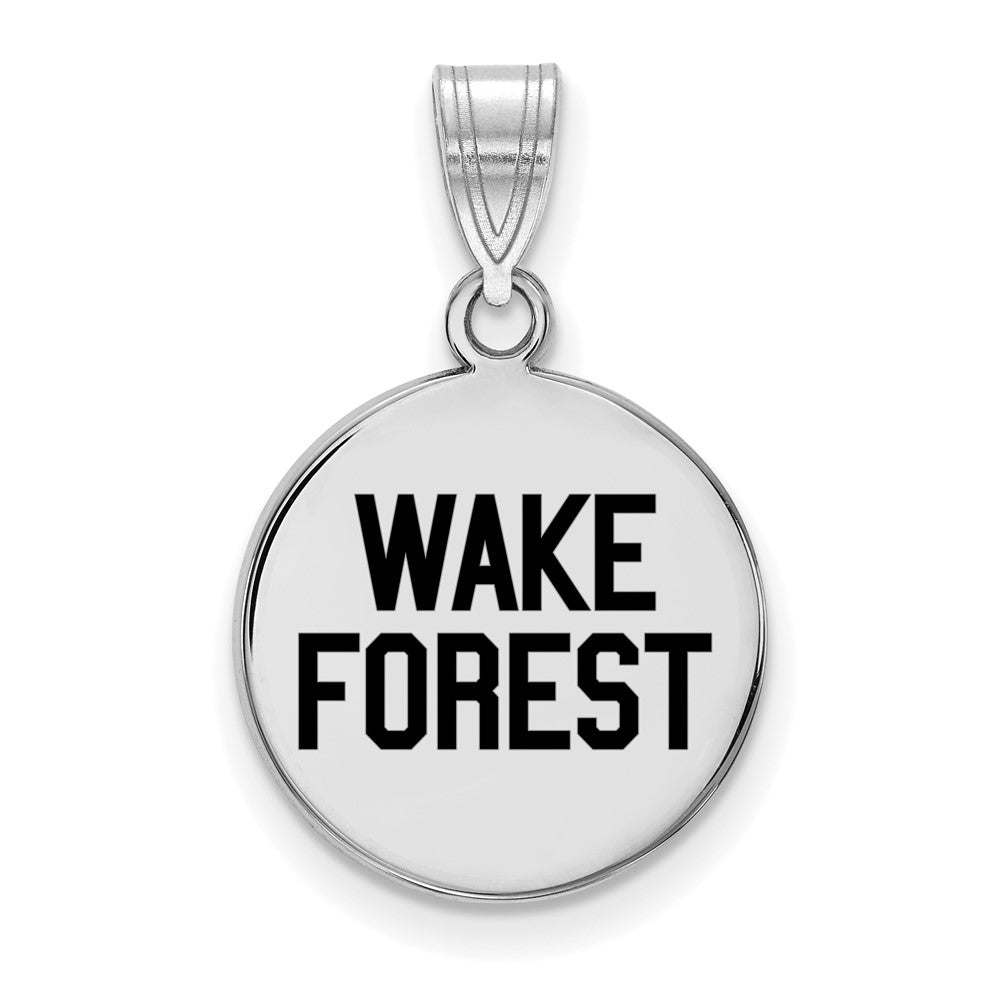 Sterlingsilber Rhodiniert Logoart Wake Forest University W F Deacon Mittel Emailliert Plättchen Anhänger