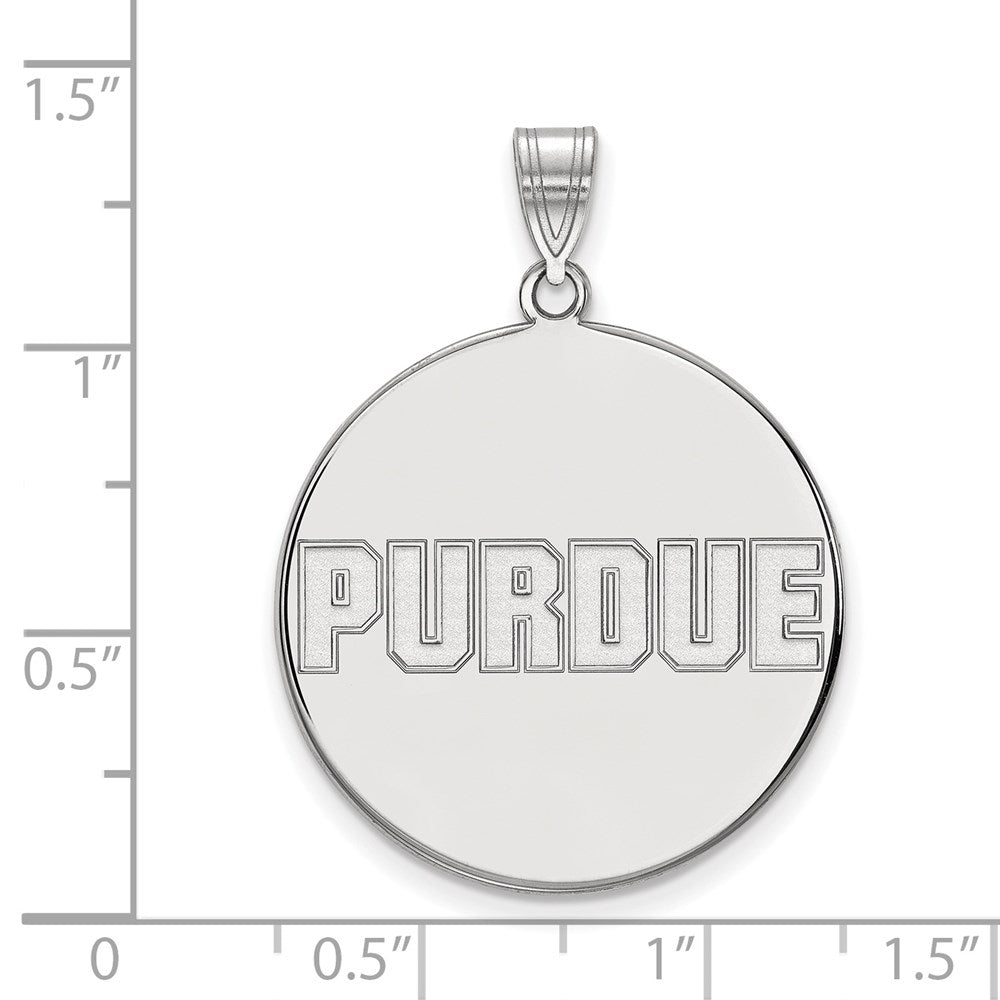 Sterlingsilber Rhodiniert Logoart Purdue University Block Type Extra Groß Plättchen Anhänger