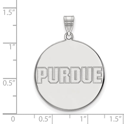 Sterlingsilber Rhodiniert Logoart Purdue University Block Type Extra Groß Plättchen Anhänger