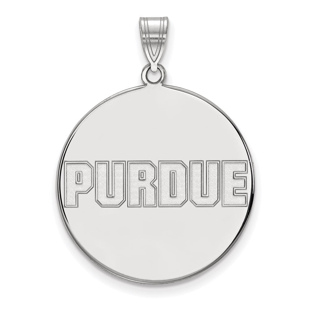 Sterlingsilber Rhodiniert Logoart Purdue University Block Type Extra Groß Plättchen Anhänger