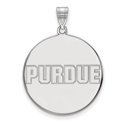 Sterlingsilber Rhodiniert Logoart Purdue University Block Type Extra Groß Plättchen Anhänger