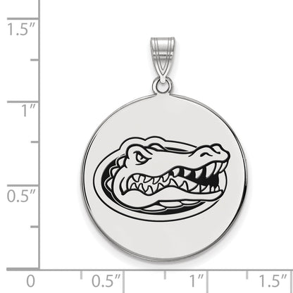 Sterlingsilber Rhodiniert Logoart University Of Florida Gator Extra Groß Emailliert Plättchen Anhänger