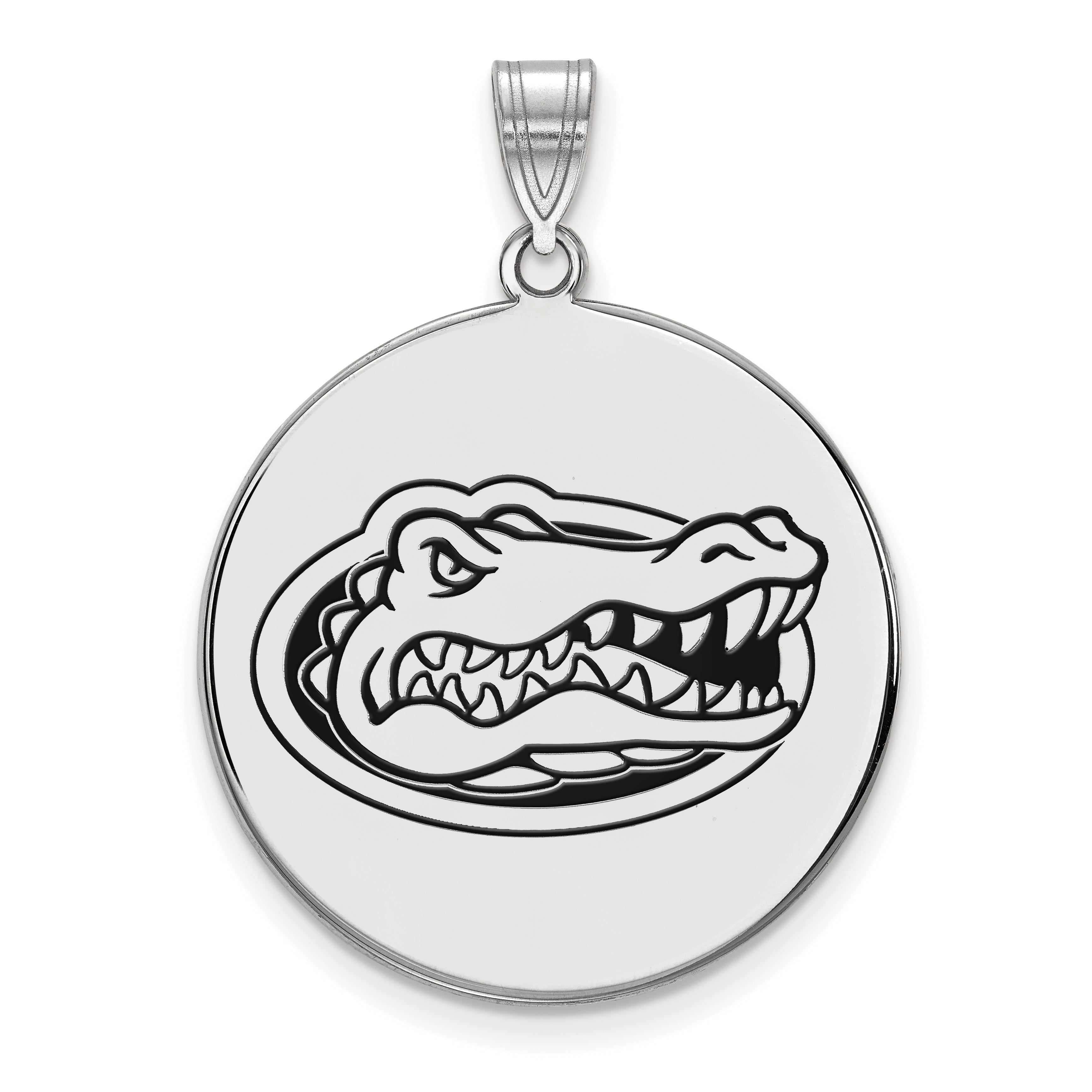 Sterlingsilber Rhodiniert Logoart University Of Florida Gator Extra Groß Emailliert Plättchen Anhänger