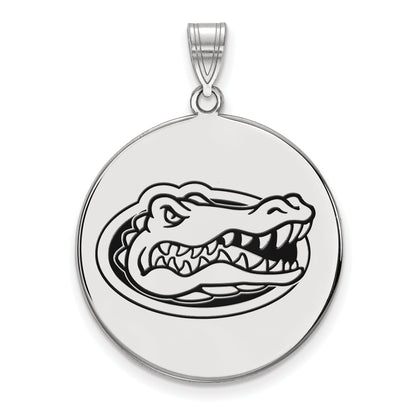 Sterlingsilber Rhodiniert Logoart University Of Florida Gator Extra Groß Emailliert Plättchen Anhänger