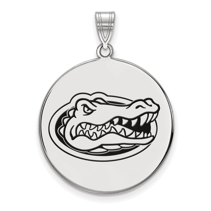 Sterlingsilber Rhodiniert Logoart University Of Florida Gator Extra Groß Emailliert Plättchen Anhänger