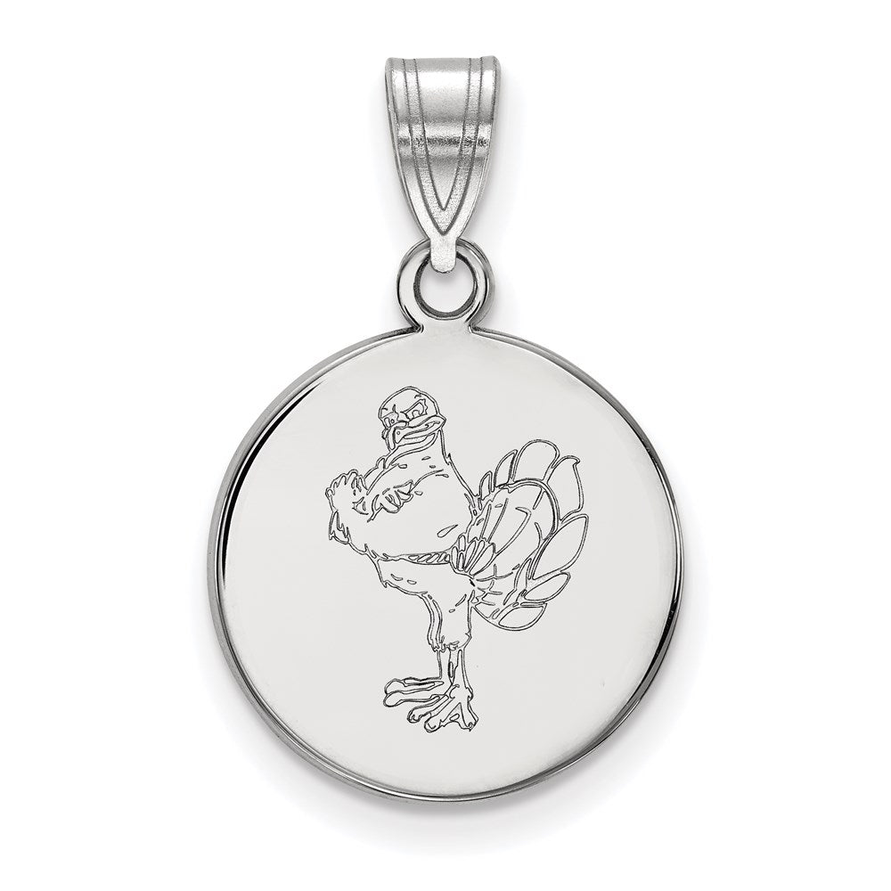 Sterlingsilber Rhodiniert Logoart Virginia Tech Hokiebird Mittel Plättchen Anhänger
