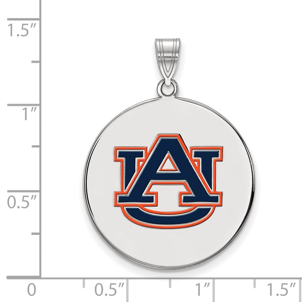 Sterlingsilber Rhodiniert Logoart Auburn University Extra Groß Emailliert Plättchen Anhänger