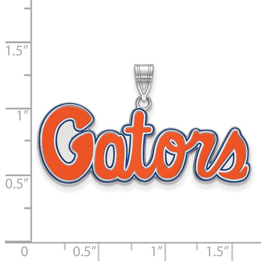 Sterlingsilber Rhodiniert Logoart University Of Florida Gators Schreibschrift Mittel Emailliert Anhänger