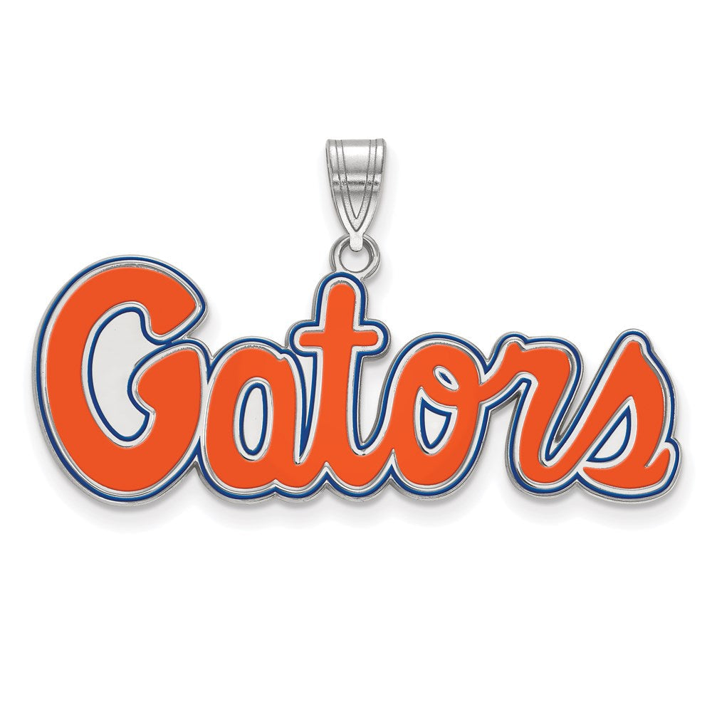 Sterlingsilber Rhodiniert Logoart University Of Florida Gators Schreibschrift Mittel Emailliert Anhänger