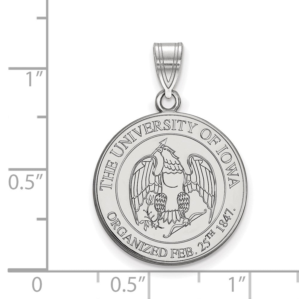 Sterlingsilber Rhodiniert Logoart University Of Iowa Groß Wappen Anhänger
