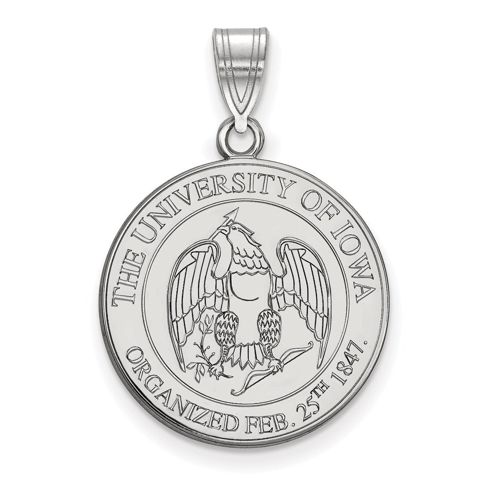 Sterlingsilber Rhodiniert Logoart University Of Iowa Groß Wappen Anhänger