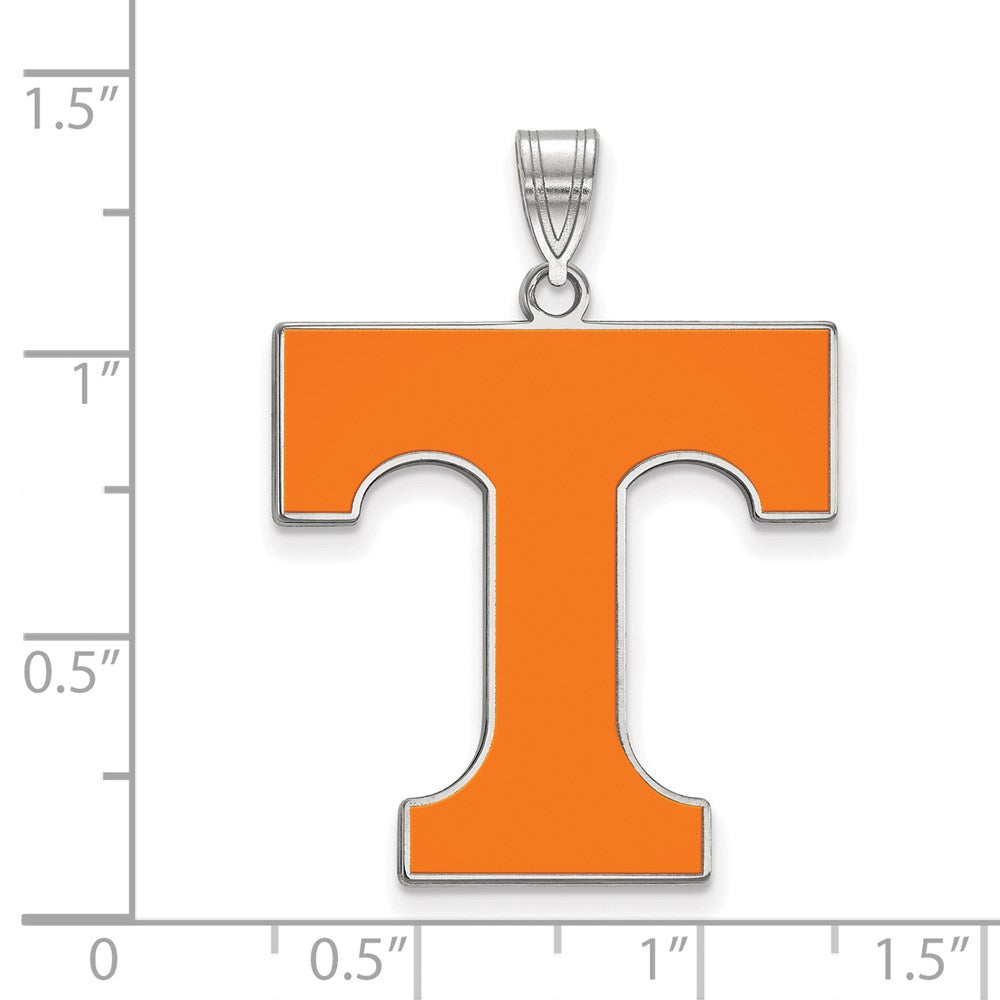 Sterlingsilber Rhodiniert Logoart University Of Tennessee Buchstabe T Extra Groß Emailliert Anhänger