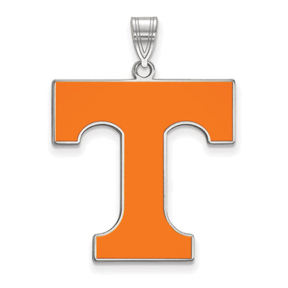 Sterlingsilber Rhodiniert Logoart University Of Tennessee Buchstabe T Extra Groß Emailliert Anhänger