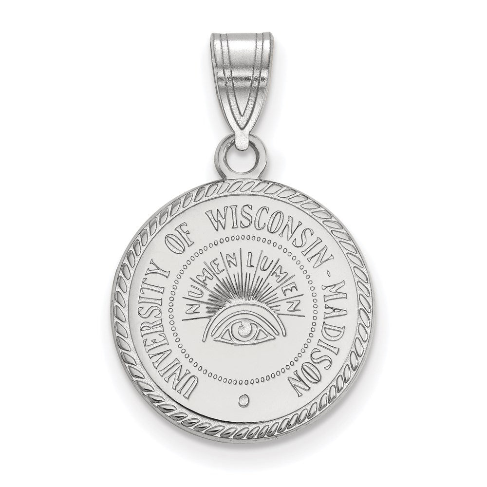Sterlingsilber Rhodiniert Logoart University Of Wisconsin Mittel Wappen Anhänger