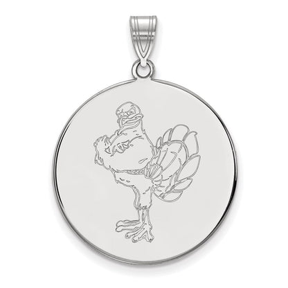 10K Weißgold Logoart Virginia Tech Hokiebird Extra Groß Plättchen Anhänger