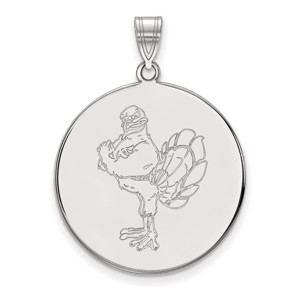 Sterlingsilber Rhodiniert Logoart Virginia Tech Hokiebird Extra Groß Plättchen Anhänger