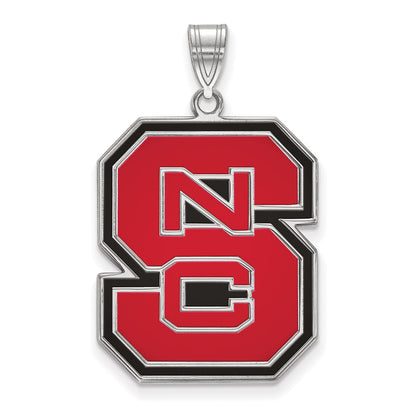 Sterlingsilber Rhodiniert Logoart North Carolina State University N C S Extra Groß Emailliert Anhänger