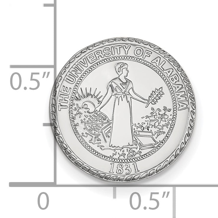 14K Weißgold Logoart University Of Alabama Wappen Anstecknadel