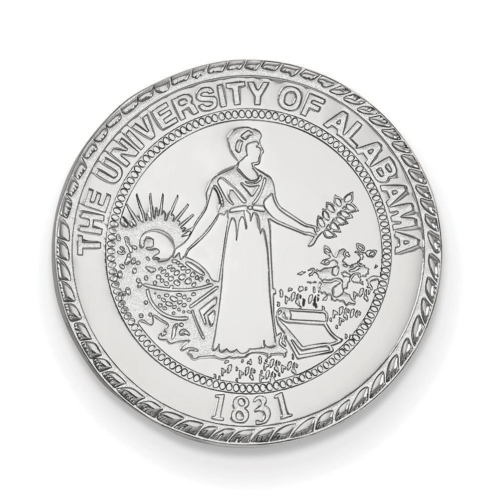 14K Weißgold Logoart University Of Alabama Wappen Anstecknadel