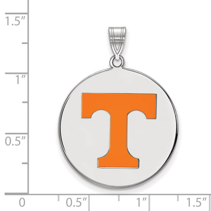 Sterlingsilber Rhodiniert Logoart University Of Tennessee Buchstabe T Extra Groß Emailliert Plättchen Anhänger