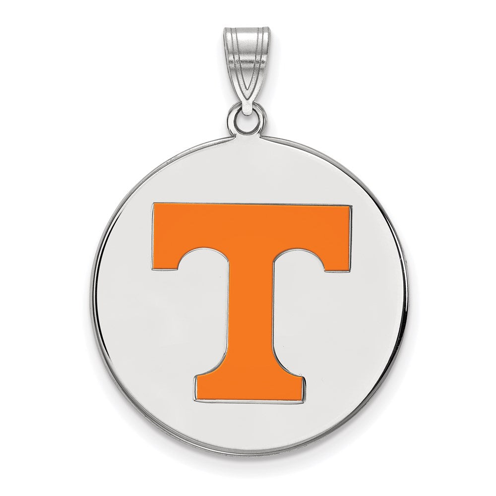 Sterlingsilber Rhodiniert Logoart University Of Tennessee Buchstabe T Extra Groß Emailliert Plättchen Anhänger