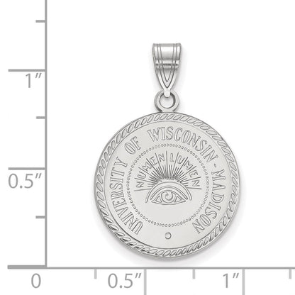 Sterlingsilber Rhodiniert Logoart University Of Wisconsin Groß Wappen Anhänger