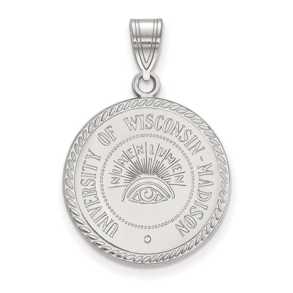 Sterlingsilber Rhodiniert Logoart University Of Wisconsin Groß Wappen Anhänger