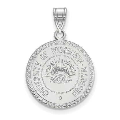 Sterlingsilber Rhodiniert Logoart University Of Wisconsin Groß Wappen Anhänger