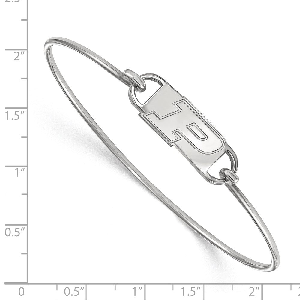 Sterlingsilber Rhodiniert Logoart Purdue University Buchstabe P Klein Mittig 7 Zoll Draht Armreif