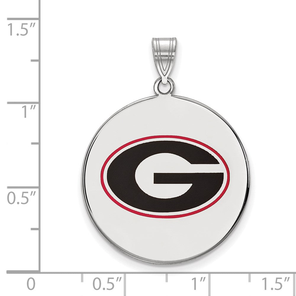 Sterlingsilber Rhodiniert Logoart University Of Georgia Buchstabe G Extra Groß Emailliert Plättchen Anhänger