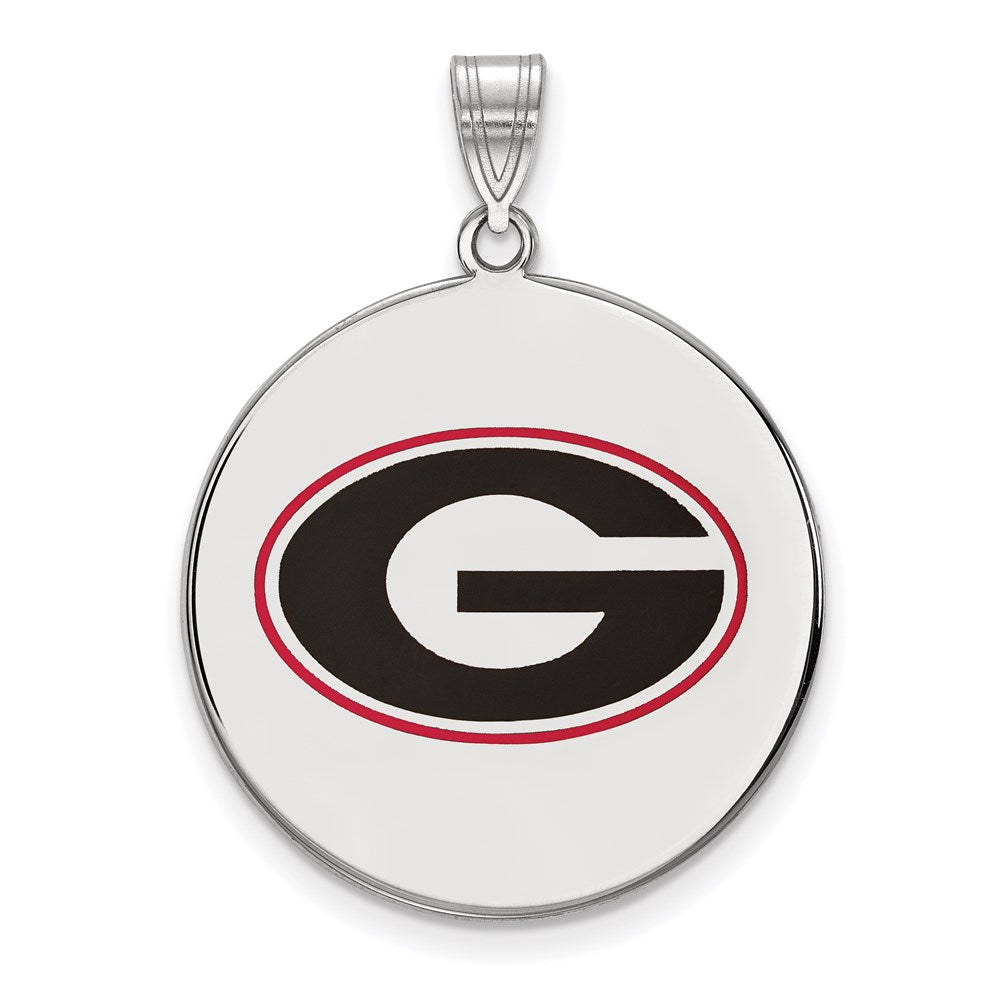 Sterlingsilber Rhodiniert Logoart University Of Georgia Buchstabe G Extra Groß Emailliert Plättchen Anhänger