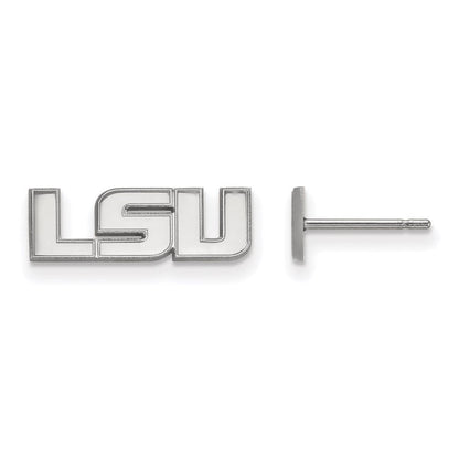 10K Weißgold Logoart Louisiana State University L S U Extra Klein Ohrstecker