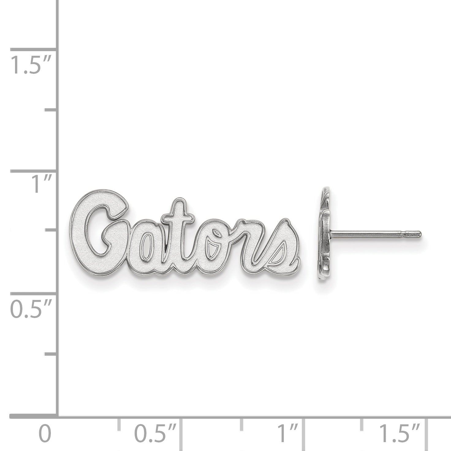 10K Weißgold Logoart University Of Florida Gators Schreibschrift Extra Klein Ohrstecker