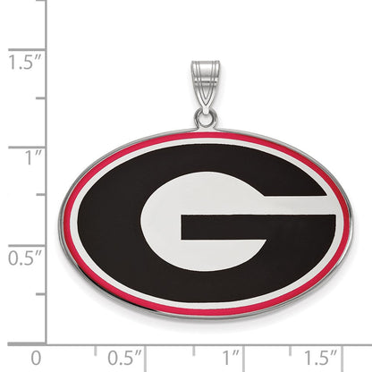 Sterlingsilber Rhodiniert Logoart University Of Georgia Buchstabe G Extra Groß Emailliert Anhänger