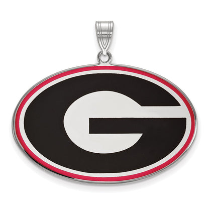 Sterlingsilber Rhodiniert Logoart University Of Georgia Buchstabe G Extra Groß Emailliert Anhänger