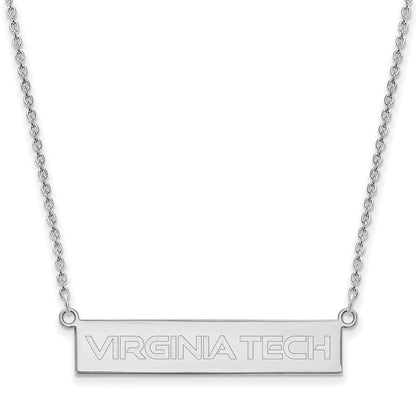Sterlingsilber Rhodiniert Logoart Virginia Tech Klein Stab 18 Zoll Halskette