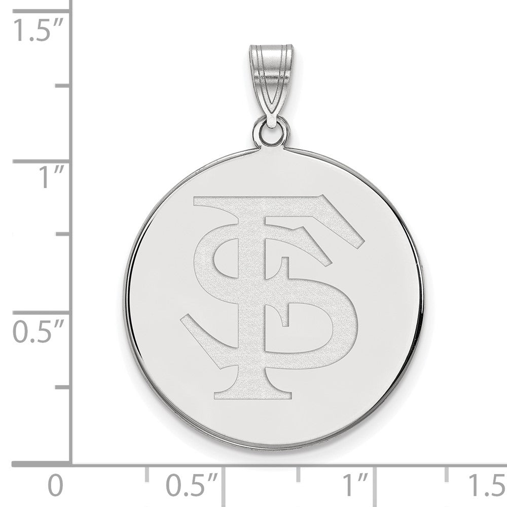 14K Weißgold Logoart Florida State University F S Extra Groß Plättchen Anhänger