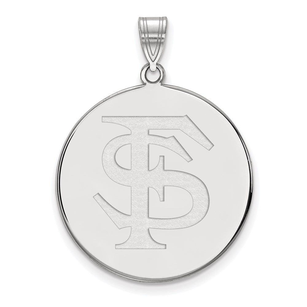 14K Weißgold Logoart Florida State University F S Extra Groß Plättchen Anhänger