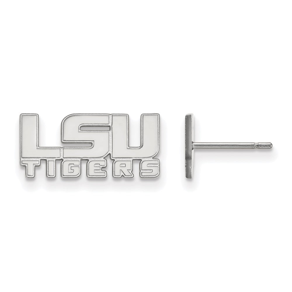 10K Weißgold Logoart Louisiana State University L S U Tigers Extra Klein Ohrstecker