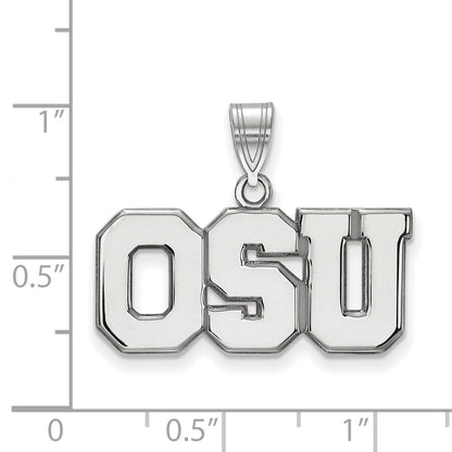 Sterlingsilber Rhodiniert Logoart The Ohio State University O S U Groß Anhänger