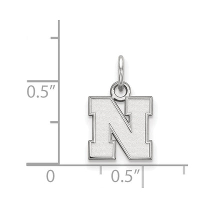 Sterlingsilber Rhodiniert Logoart University Of Nebraska Buchstabe N Extra Klein Anhänger