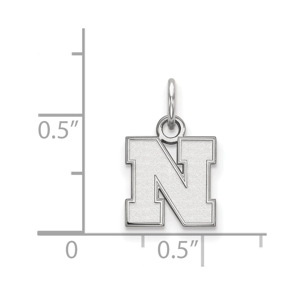 10K Weißgold Logoart University Of Nebraska Buchstabe N Extra Klein Anhänger