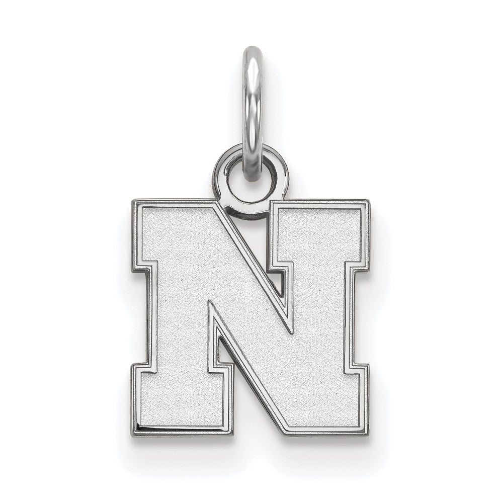 10K Weißgold Logoart University Of Nebraska Buchstabe N Extra Klein Anhänger