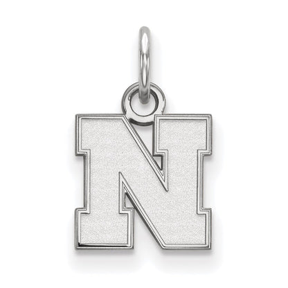 10K Weißgold Logoart University Of Nebraska Buchstabe N Extra Klein Anhänger