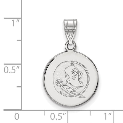 10K Weißgold Logoart Florida State University Seminole Mittel Plättchen Anhänger