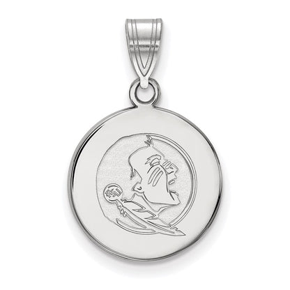 14K Weißgold Logoart Florida State University Seminole Mittel Plättchen Anhänger