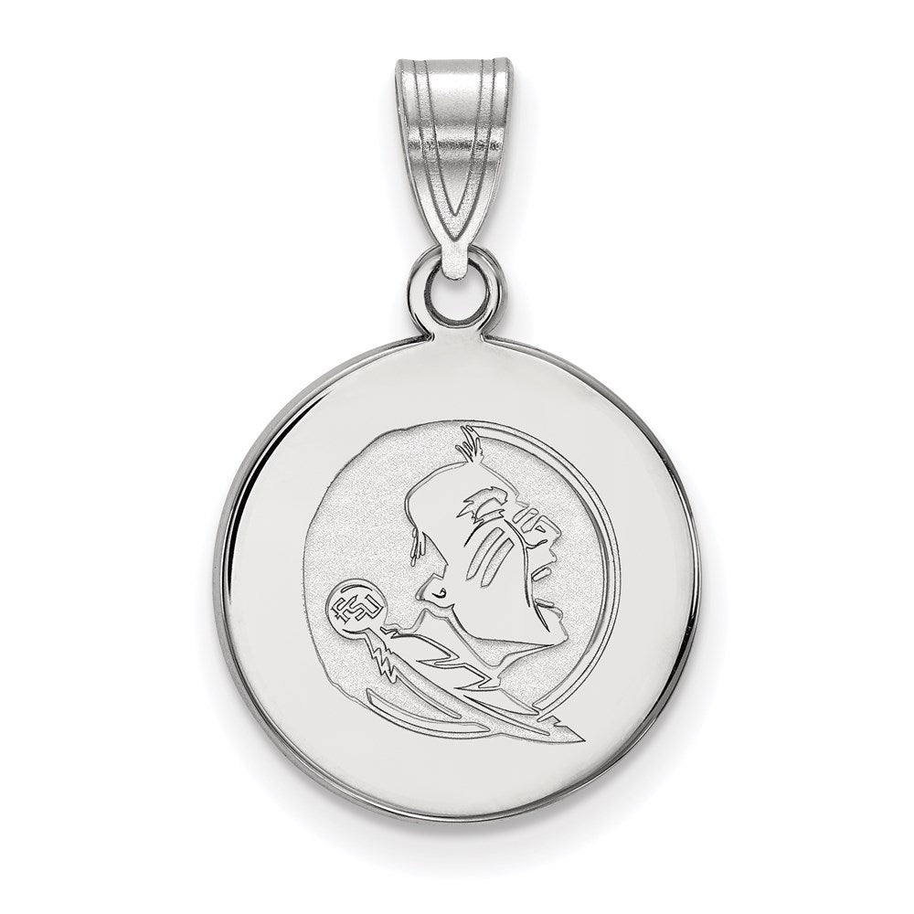 10K Weißgold Logoart Florida State University Seminole Mittel Plättchen Anhänger